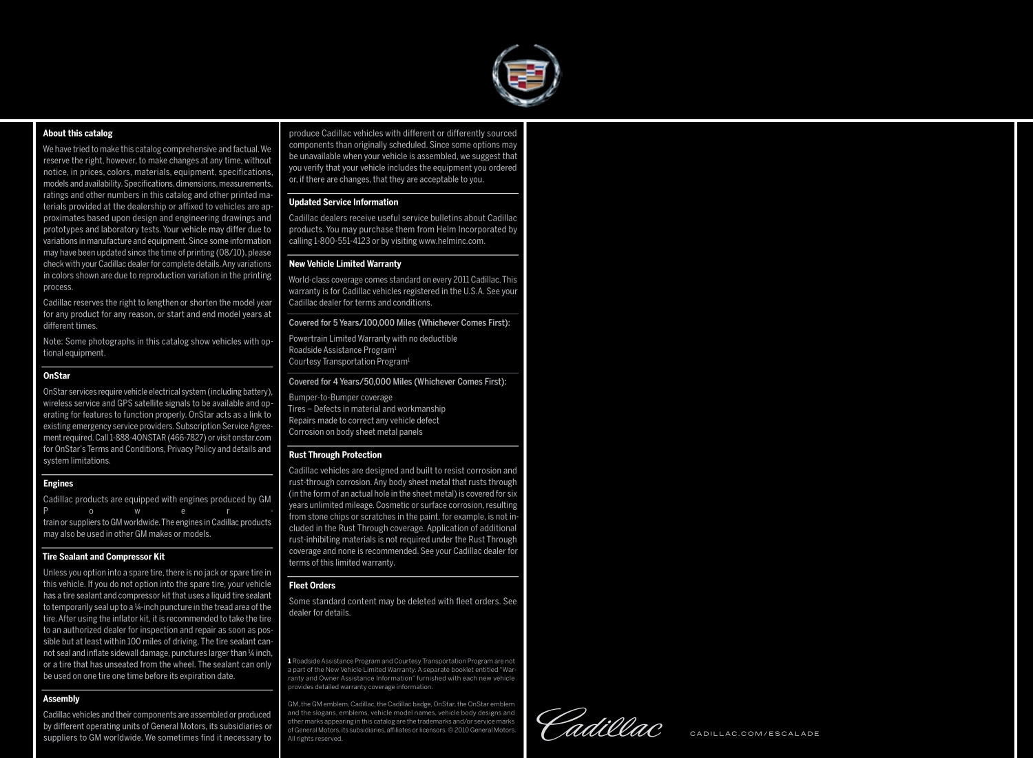 2011 Cadillac Escalade Brochure Page 5
